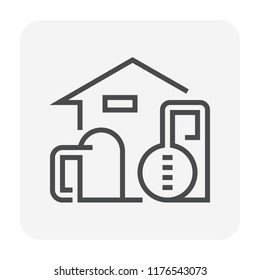 Factory icon design, 64x64 perfect pixel and editable stroke.
