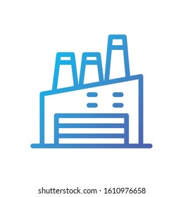 factory icon design, Industry plant building insdustrial construction job work technology and manufacturing theme Vector illustration