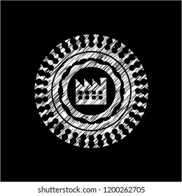 factory icon drawn with chalkboard texture
