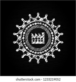 factory icon drawn on a chalkboard