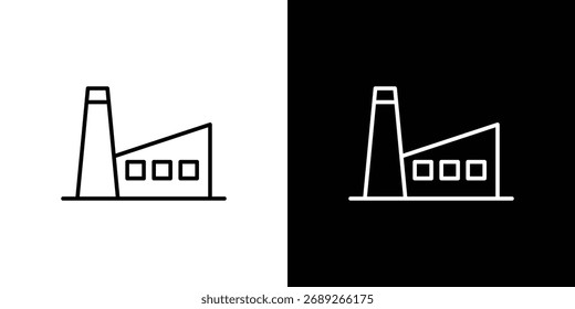 Factory icon Editable stroke vector pack, suitable for web designs.