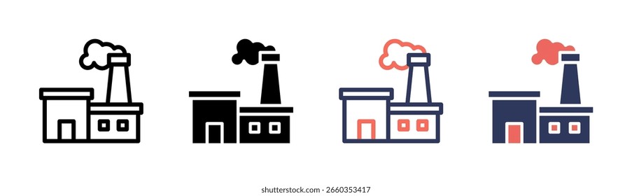 Factory Icon Element For Design And Vector
