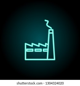 factory icon. Elements of Bulding Landmarks in neon style icons. Simple icon for websites, web design, mobile app, info graphics