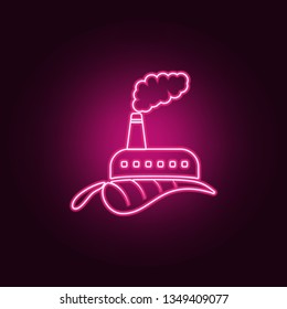 factory icon. Elements of Ecology in neon style icons. Simple icon for websites, web design, mobile app, info graphics