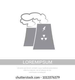  Factory icon. Environmental pollution