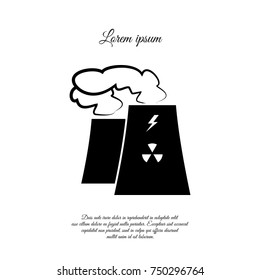  Factory icon. Environmental pollution