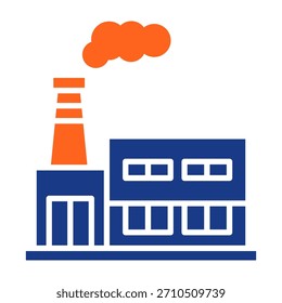 Ilustración vectorial de relleno de iconos de fábrica