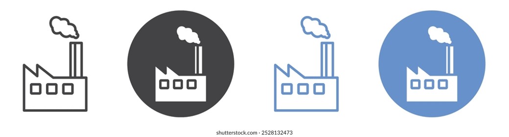 Factory icon Flat art in black and white isolated