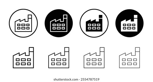 Factory icon Flat art in black and white isolated