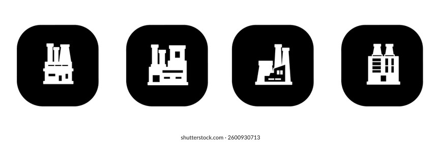 Factory icon in flat. Factory icon design. Stock vector.