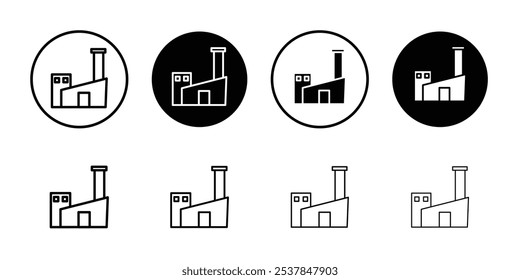 Icono de fábrica Conjunto de contorno simple plano
