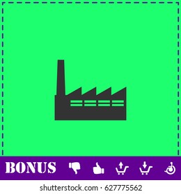 Factory icon flat. Simple vector symbol and bonus icon
