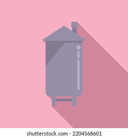 Factory icon flat vector. Cheese production. Cow food