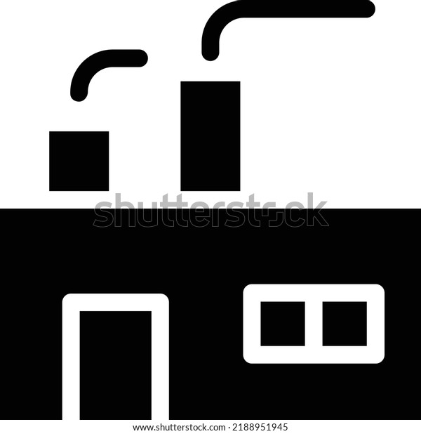 Factory Icon With Glyph Style, Renewable\
Energy Sign And Symbol Isolated On White\
Background