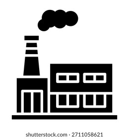 Ilustración vectorial de glifo de icono de fábrica