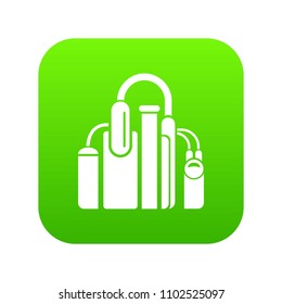 Factory icon green vector isolated on white background