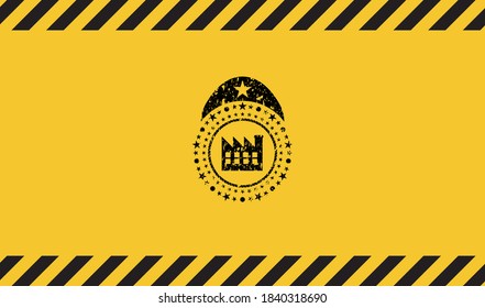 emblema del signo de advertencia de gruñón de icono de fábrica. Ilustración vectorial. Detallado. 