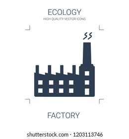 factory icon. high quality filled factory icon on white background. from ecology collection flat trendy vector factory symbol. use for web and mobile