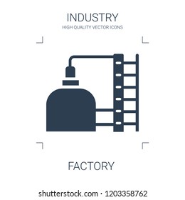 factory icon. high quality filled factory icon on white background. from industry collection flat trendy vector factory symbol. use for web and mobile