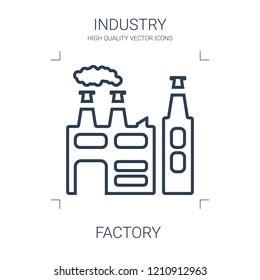 factory icon. high quality line factory icon on white background. from industry collection flat trendy vector factory symbol. use for web and mobile