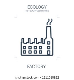 factory icon. high quality line factory icon on white background. from ecology collection flat trendy vector factory symbol. use for web and mobile