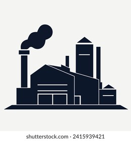 Factory icon illustration in flat simple style