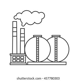 factory icon. Industrial building