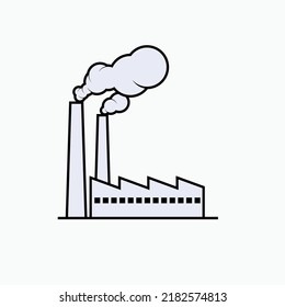 Factory Icon. Industrial, Fabric Symbol - Vector.