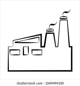 Factory Icon, Industries Icon Vector Art Illustration