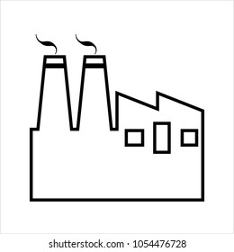 Factory Icon, Industries Icon Vector Art Illustration