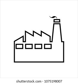 Factory Icon, Industries Icon Vector Art Illustration