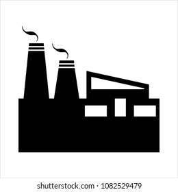 Factory Icon, Industries Icon Vector Art Illustration