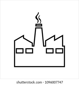 Factory Icon, Industries Icon Vector Art Illustration