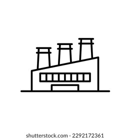 Icono de fábrica industria, construcción, ingeniero, planta de energía nuclear para aplicaciones web logotipo icono de cartel - Vector