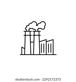 Factory icon industry, building, engineer, nuclear power plant for app web logo banner poster icon - Vector
