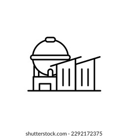 Factory icon industry, building, engineer, nuclear power plant for app web logo banner poster icon - Vector