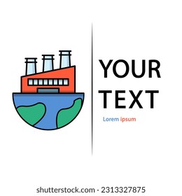 Factory icon industry, building, engineer, nuclear power plant for app web logo banner poster icon - Vector