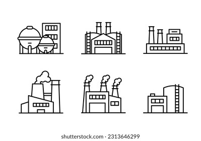 Factory icon industry, building, engineer, nuclear power plant for app web logo banner poster icon - Vector