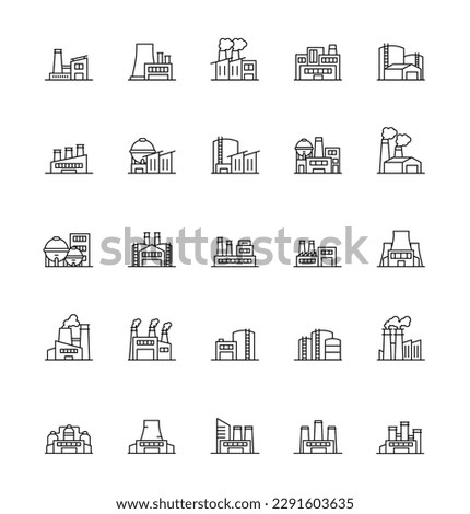Factory icon industry, building, engineer, nuclear power plant for app web logo banner poster icon - Vector