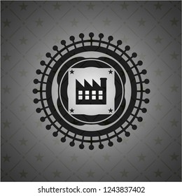 factory icon inside black emblem