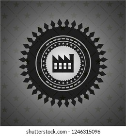factory icon inside black emblem. Vintage.