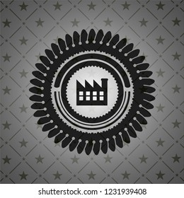 factory icon inside dark badge