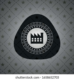 factory icon inside dark badge or emblem