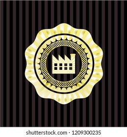 factory icon inside gold badge