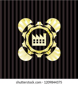 factory icon inside gold badge
