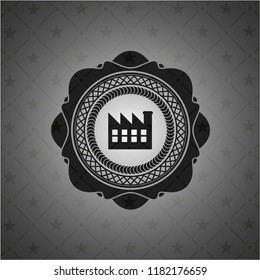 factory icon inside retro style black emblem
