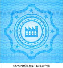 factory icon inside water badge.