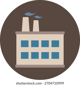 Icono de fábrica aislado, Icono de ilustración
