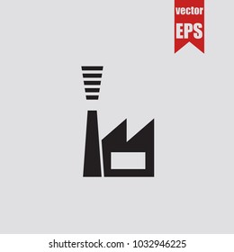 Factory icon isolated on grey background.Vector illustration.
