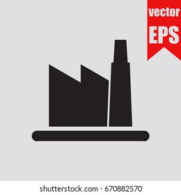 Factory icon isolated on grey background.Vector illustration.